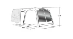 Outwell Milestone Dash Drive Away Awning -Outdoor Camping Store 111099 milestone dash drawing perspective2