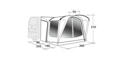 Outwell Newburg 160 Poled Drive Away Awning -Outdoor Camping Store 111101 newburg 160 drawing perspective2