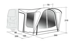 Outwell Newburg 160 Air Drive Away Awning -Outdoor Camping Store 111170 newburg 160 air drawing perspective2