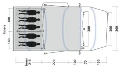 Outwell Jacksondale 5PA Tent (2022) 20 Outwell Jacksondale 5PA Tent (2022) -Outdoor Camping Store 111269 jacksondale 5pa drawing floorplan3