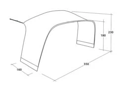 Outwell Lounge Tent Connector L (2023) -Outdoor Camping Store 111341 lounge tent connector l drawing perspective2
