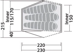 Robens Chaser 3XE Tent (2022) -Outdoor Camping Store 130317 chaser 3xe drawing floorplan3