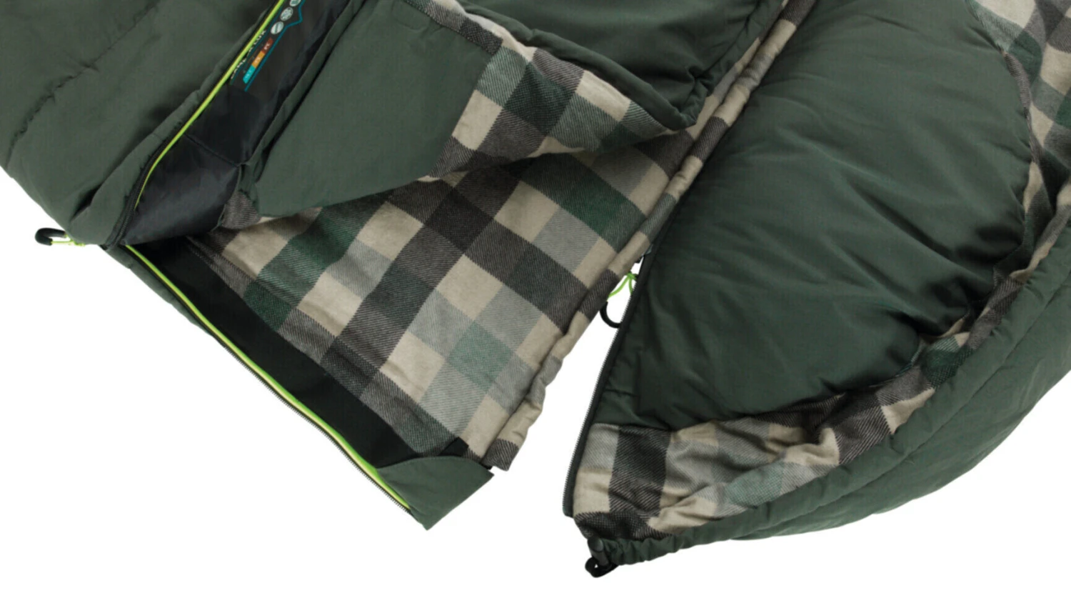 Outwell Camper Lux Double Sleeping Bag - Forest Green (2023) 2 Outwell Camper Lux Double Sleeping Bag - Forest Green (2023) - Image 2