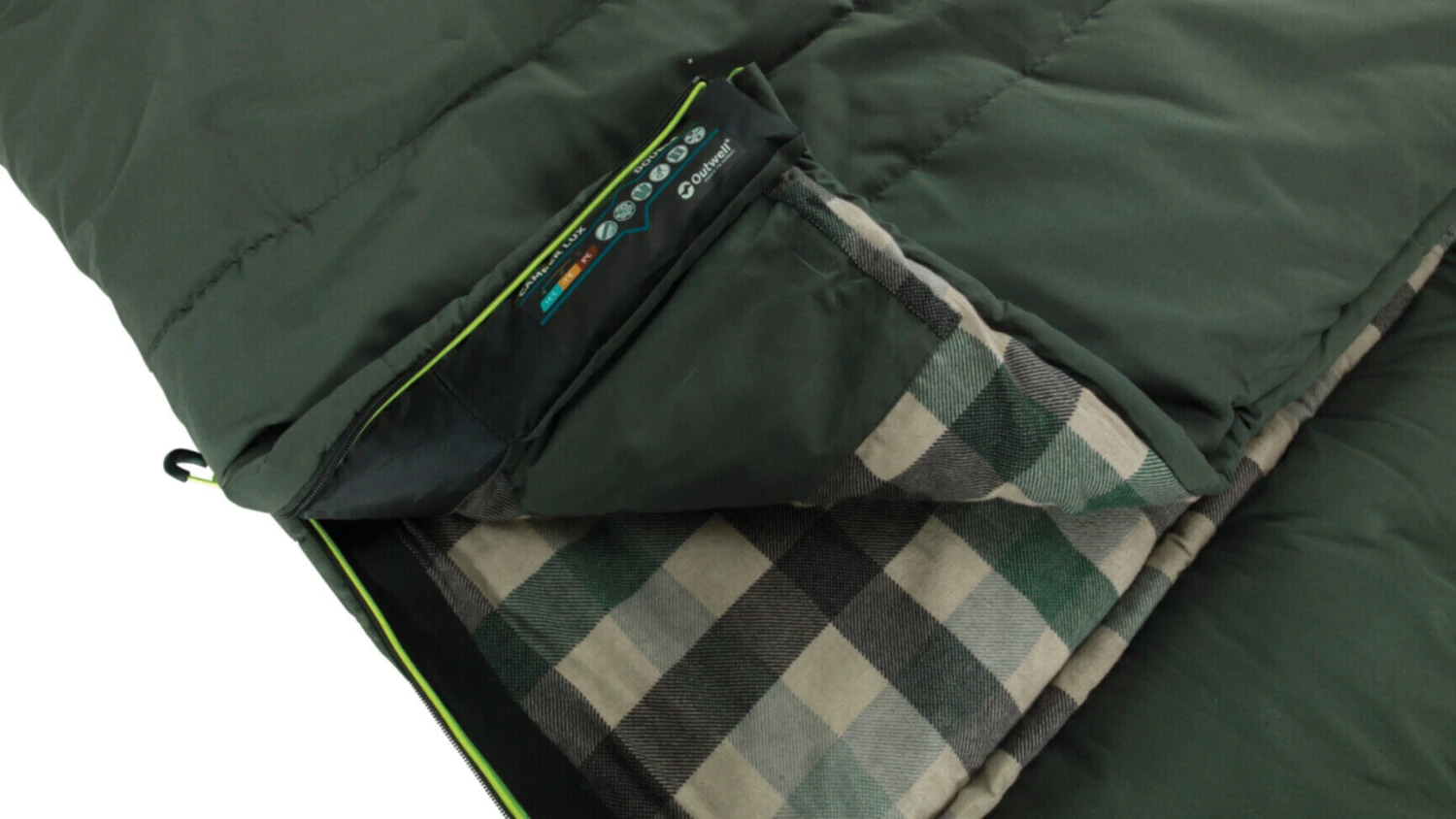 Outwell Camper Lux Double Sleeping Bag - Forest Green (2023) 5 Outwell Camper Lux Double Sleeping Bag - Forest Green (2023) - Image 5