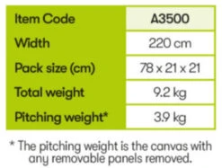 Quest Falcon 220 Poled Porch Caravan Awning (2022) -Outdoor Camping Store a3500 10 midsize