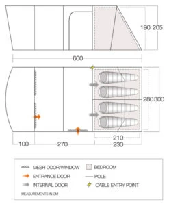 Vango Aether Poled 450XL Tent (2022) 11 Vango Aether Poled 450XL Tent (2022) -Outdoor Camping Store aether 450xl floorplan low