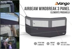 Vango Airbeam Windbreak 3 Panel (Elements Proshield) -Outdoor Camping Store airbeam windbreak 3 panel elements proshield high res
