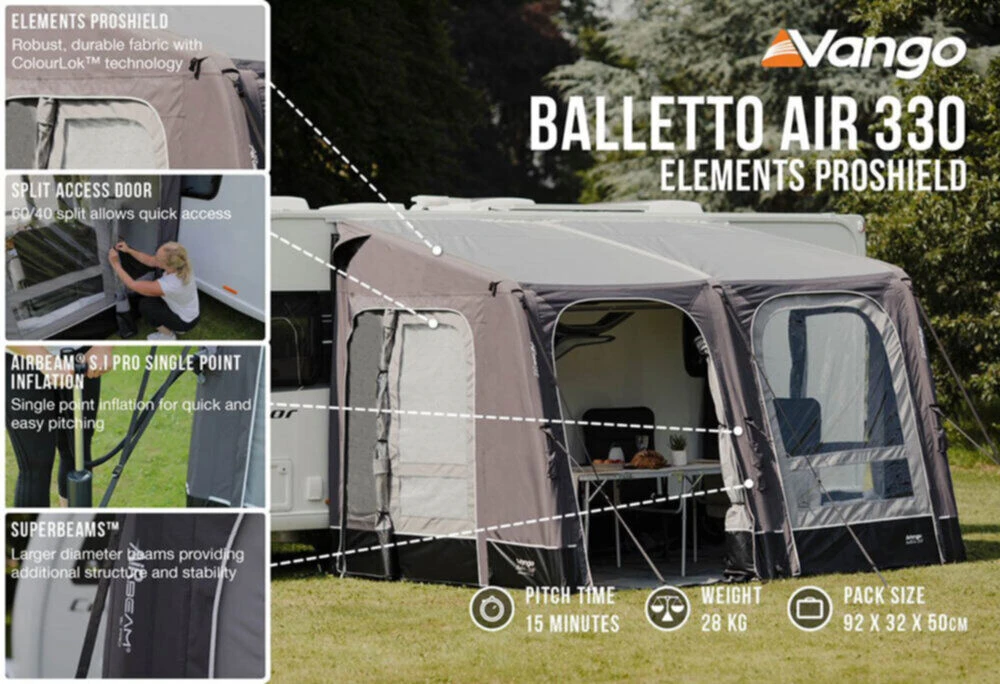 Vango Airbeam Vango Balletto Air 330 Elements ProShield Caravan Awning (2023) 6 Vango Airbeam Vango Balletto Air 330 Elements ProShield Caravan Awning (2023) - Image 6
