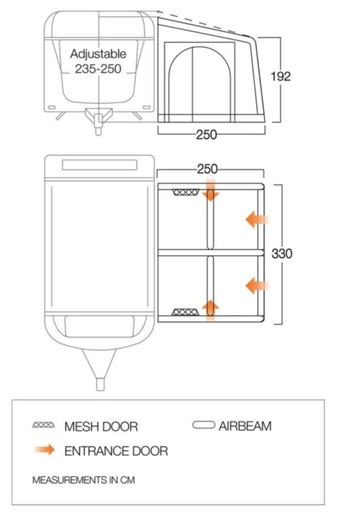 Vango Airbeam Vango Balletto Air 330 Elements ProShield Caravan Awning (2023) 3 Vango Airbeam Vango Balletto Air 330 Elements ProShield Caravan Awning (2023) - Image 3