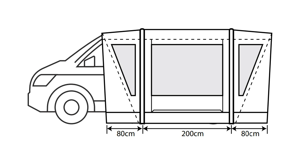 Outdoor Revolution Cayman Combo Air Mid Driveaway Awning (210-255cm) 5 Outdoor Revolution Cayman Combo Air Mid Driveaway Awning (210-255cm) - Image 5
