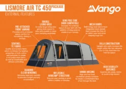 Vango Airbeam Vango Lismore Air TC 450 Tent Package (2023) -Outdoor Camping Store lismore air tc 450 package