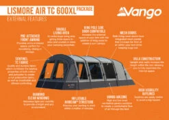 Vango Airbeam Vango Lismore Air TC 600XL Tent Package (2023) -Outdoor Camping Store lismore air tc 600xl package