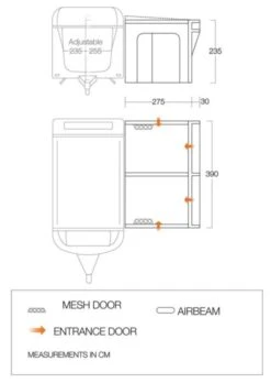 Vango Airbeam Vango Riviera Air 390 Elements All Season Caravan Awning (2023) -Outdoor Camping Store riviera 390 eas flooplan
