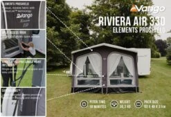 Vango Airbeam Vango Riviera Air 330 Elements ProShield Caravan Awning (2023) -Outdoor Camping Store riviera air 330 eps