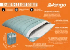 Vango Shangri-La Light Double Sleeping Bag (2023) -Outdoor Camping Store shangri la light double infographic 1