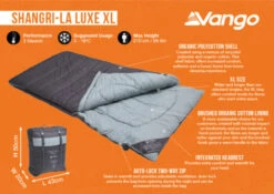 Vango Shangri-La Luxe XL Sleeping Bag (2023) -Outdoor Camping Store shangri la luxe xl infographic 1