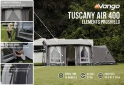 Vango Airbeam Vango Tuscany Air 400 Elements Proshield Caravan Awning (2023) -Outdoor Camping Store tuscany air 400 eps 1