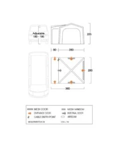 Vango Airbeam Vango Agora Air VW Awning (Moroccan Blue) -Outdoor Camping Store vango 2021 awnings floorplan agora vw